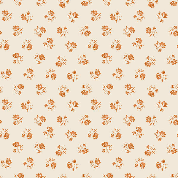 Baked With Love Fabric by Lori Holt for Riley Blake - Off-White and Gold Small Floral Fabric