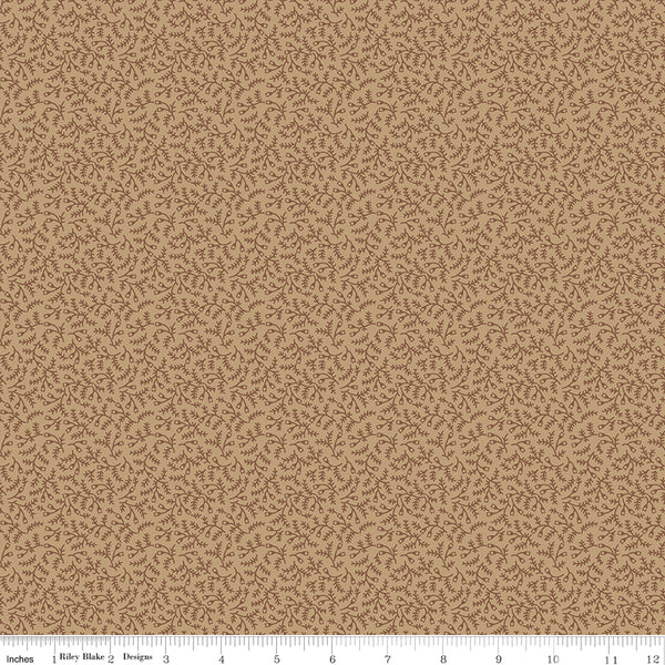 Baked With Love Fabric by Lori Holt for Riley Blake - Tan Small Floral Fabric