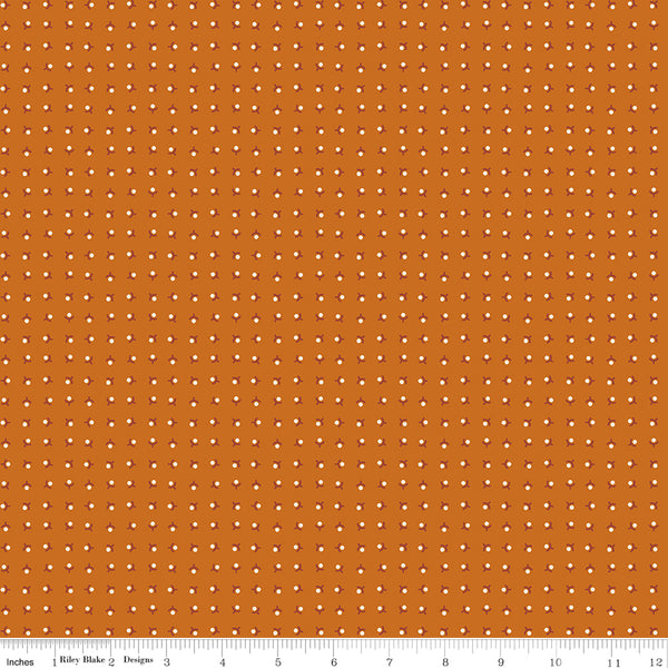 Baked With Love Fabric by Lori Holt for Riley Blake - Dark Gold Small Floral Fabric