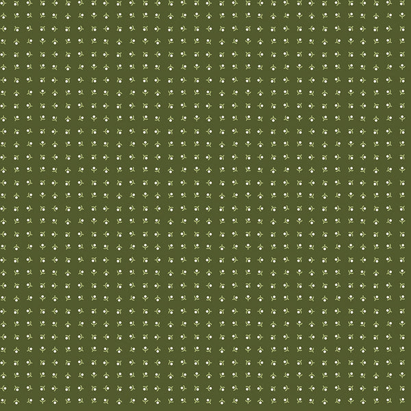 Baked With Love Fabric by Lori Holt for Riley Blake - Dark Green Small Floral Fabric