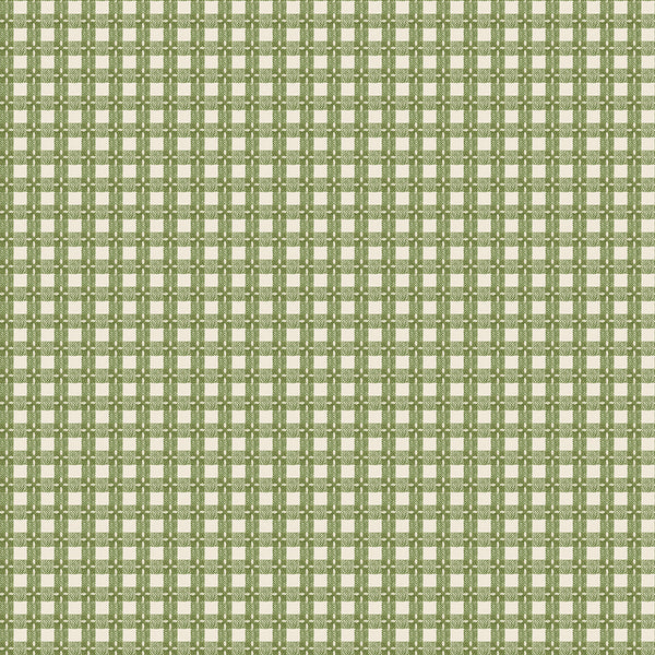Baked With Love Fabric by Lori Holt for Riley Blake - Olive Green Small Check Fabric