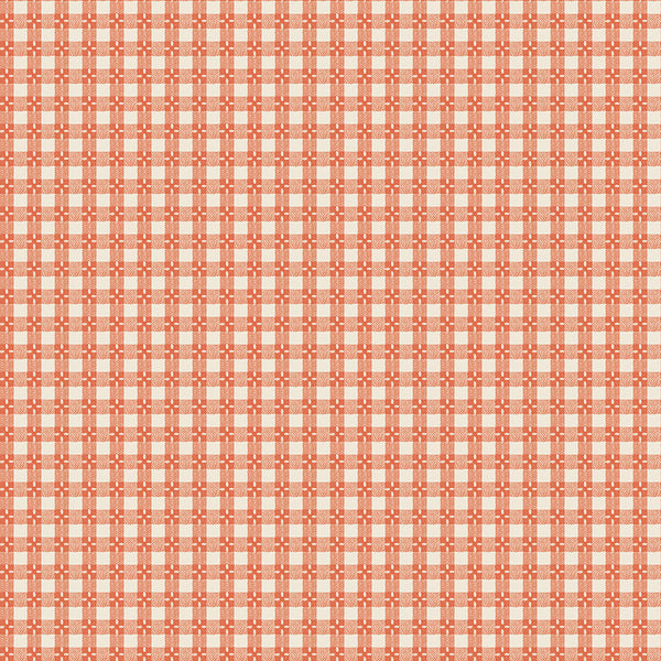 Baked With Love Fabric by Lori Holt for Riley Blake - Orange Small Check Fabric