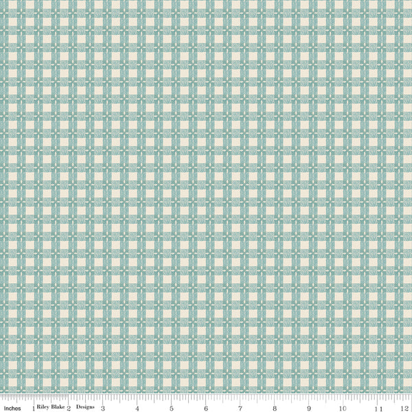 Baked With Love Fabric by Lori Holt for Riley Blake - Blue Small Check Fabric