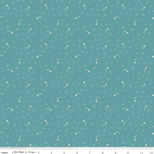 Baked With Love Fabric by Lori Holt for Riley Blake - Blue and White Small Floral Fabric