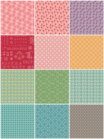 Lori Holt Piece & Plenty Fabric Fat Quarter Bundle - 12pc Bundle