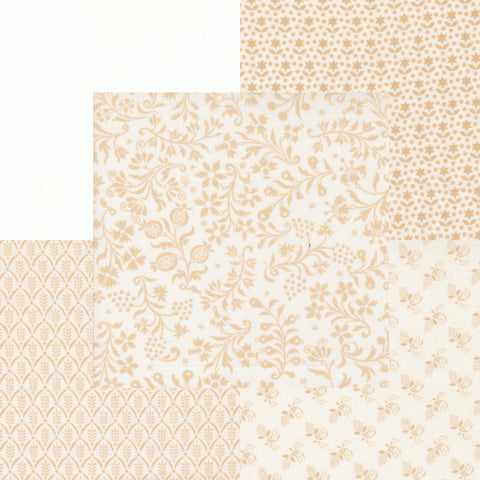 Fig Tree Buon Natale Fabric Fat Quarter Color Bundle - 5pc Ivory Color Bundle