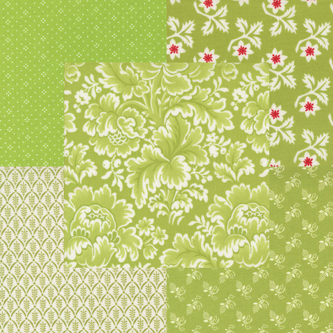 Fig Tree Buon Natale Fabric Fat Quarter Color Bundle - 5pc Cedar Color Bundle