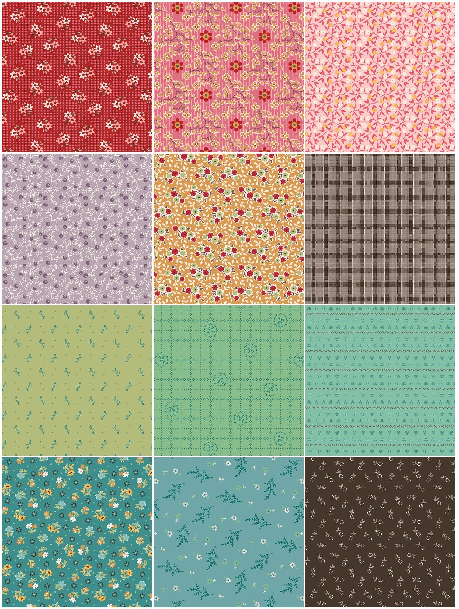 Lori Holt Gentler Times Fabric Fat Quarter Bundle - 12pc Bundle