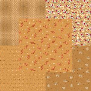 Lori Holt Gentler Times Fabric Fat Quarter Bundle - 5pc Yellow/Gold Color Bundle