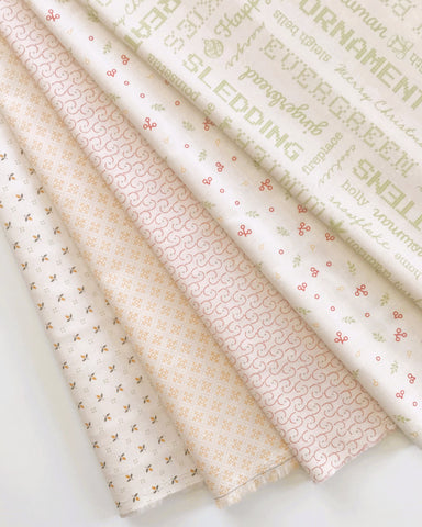 Lori Holt Home Town Holiday Fabric Fat Quarter Bundle - 5pc Beige Color Bundle