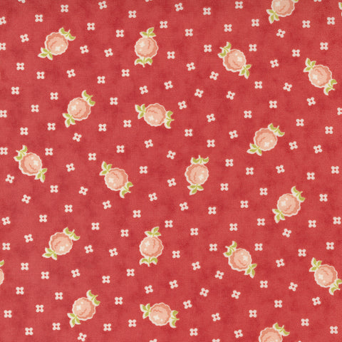 Stitched Red and Pink Raspberry Fabric by Fig Tree for Moda