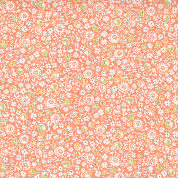 Cinnamon & Cream Fabric by Fig Tree Quilts for Moda - Coral Small Floral Fabric