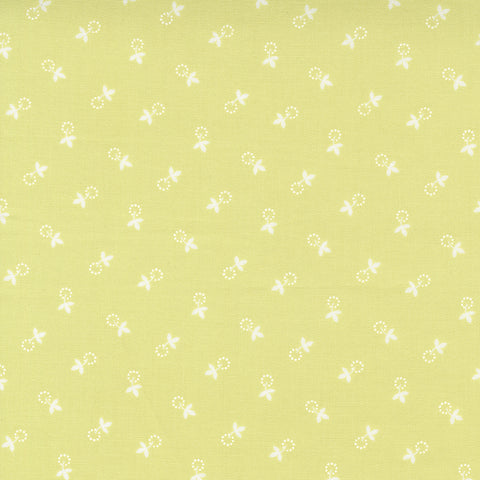 Cinnamon & Cream Fabric by Fig Tree Quilts for Moda - Green and Cream Tiny Floral Fabric