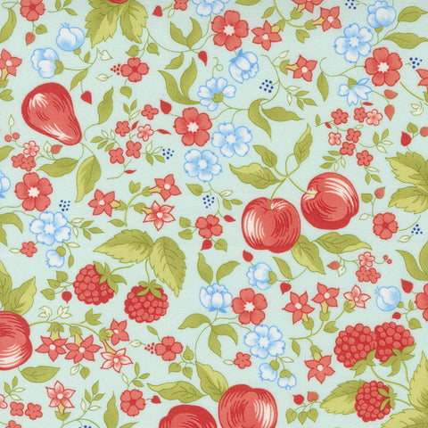 Fruit Cocktail Fabric by Fig Tree Quilts for Moda - Aqua Blue Fruit Fabric