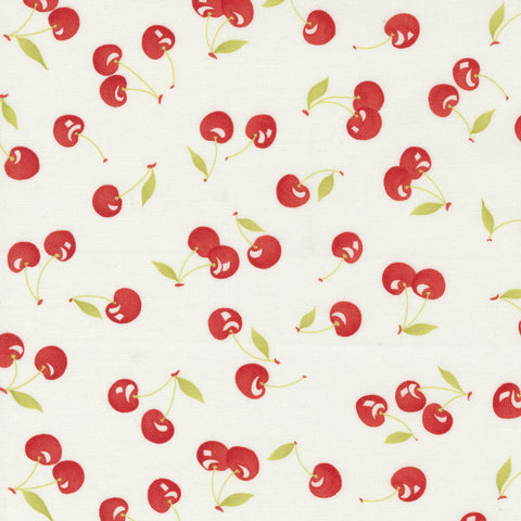 Fruit Cocktail Fabric by Fig Tree Quilts for Moda - Cream and Red Cherry Fabric