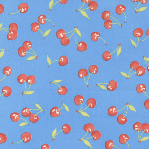 Fruit Cocktail Fabric by Fig Tree Quilts for Moda - Blue & Red Cherry Fabric