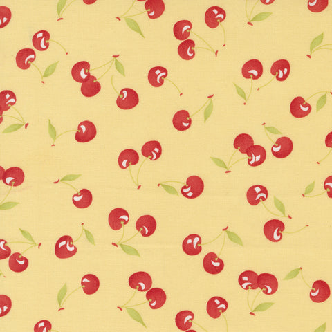 Fruit Cocktail Fabric by Fig Tree Quilts for Moda - Yellow and Red Cherry Fabric