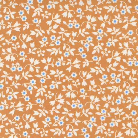 Fruit Cocktail Fabric by Fig Tree Quilts for Moda - Orange Cream and Blue Small Floral Fabric