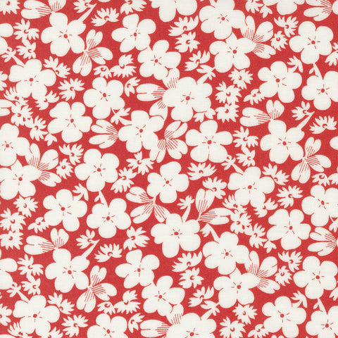 Fruit Cocktail Fabric by Fig Tree Quilts for Moda - Red and Cream Floral Fabric