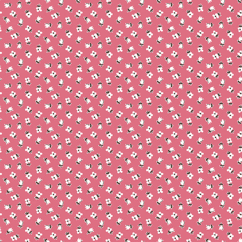 Riley Blake FLOWER GARDEN 11905C Coral Pink Dots Quilt Fabric