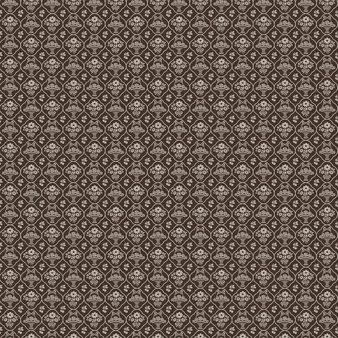 Calico Fabric by Lori Holt for Riley Blake - Dark Brown Basket Fabric