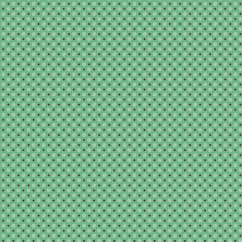 Calico Fabric by Lori Holt for Riley Blake - Alpine Green Polka Dot Fabric