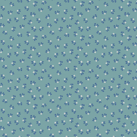 Calico Fabric by Lori Holt for Riley Blake - Blue Cherries Fabric