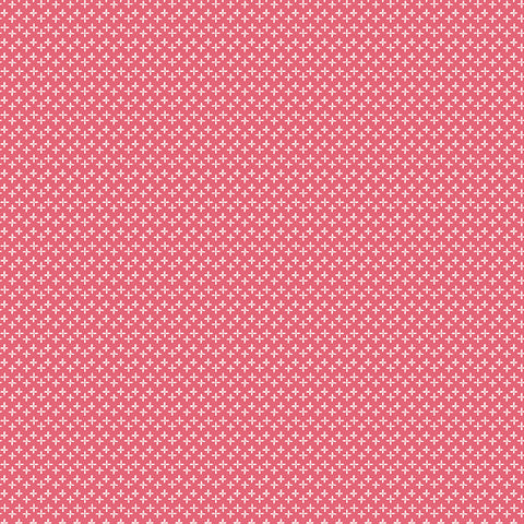 Calico Fabric by Lori Holt for Riley Blake - Pink Geometric Flower Fabric