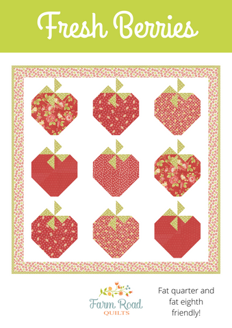 Fresh Berries Quilt Pattern by Farm Road Quilts - 29" Sq Finished - FQ, F8 Friendly