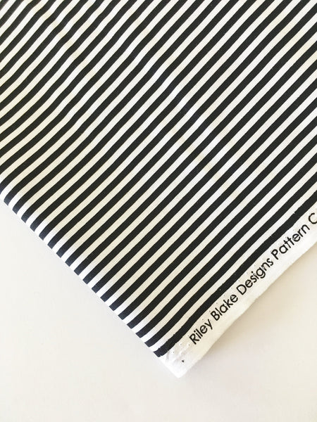 1/8" Black Stripe Fabric by Riley Blake